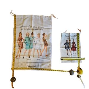 Simplicity Vintage Fashion Print laundry/bag and mini bag